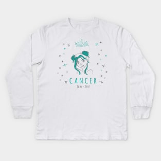 Cancer Zodiac Sign Kids Long Sleeve T-Shirt